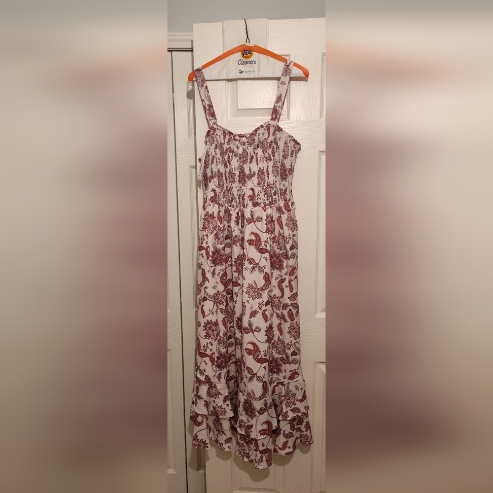 NWT Grace Karin Paisley Smocked Maxi Dress, Lined
